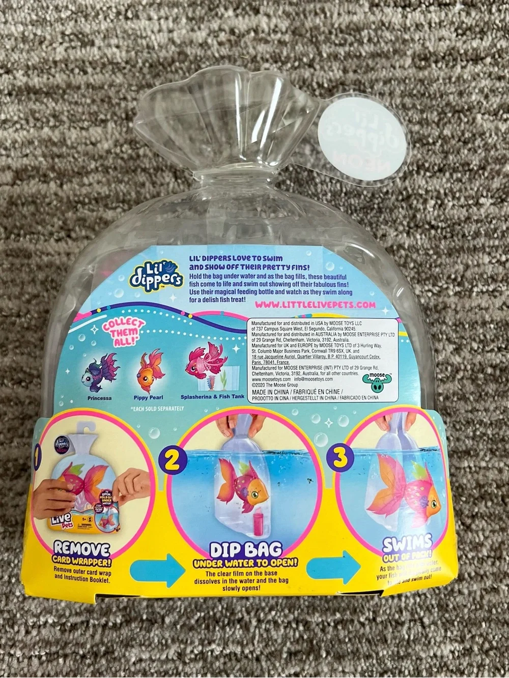 NWT Little Live Pets Lil’ Dippers Neon Princess Fish